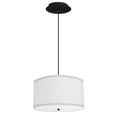 thumbnail image 1 of 2 Light Pendant 18"w White Linen Shade with Diffuser, Black Cord, 1 of 5