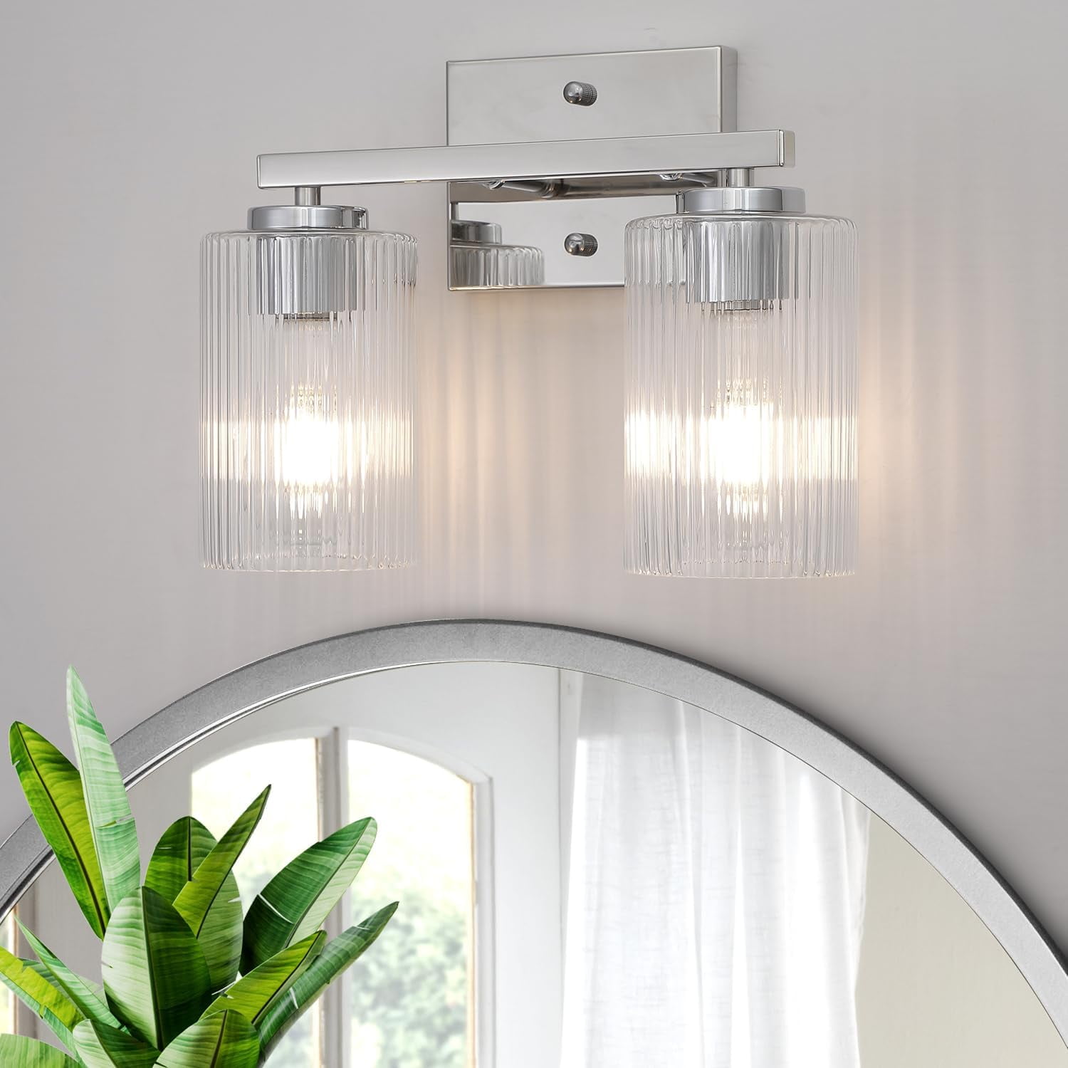 2 Light Sier Chrome Bathroom Vanity Light Over Mirror, Modern Vanity ...