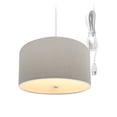 thumbnail image 1 of 2 Light Swag Plug-In Pendant 16"w Light Oatmeal Linen Drum with Diffuser, White Cord, 1 of 6
