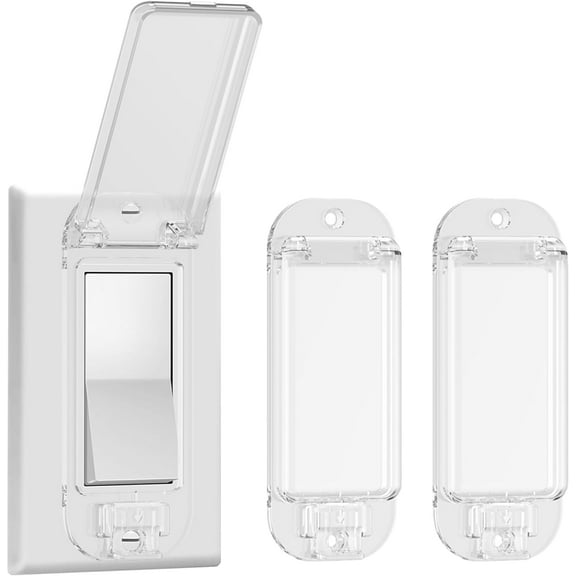 2 Light Switch Guard Cover, Baby Proof Wall Switch Cover Guard for Rocker Light Switch Protects Your Lights or Circuits from Being Accidentally Turned On or Off
