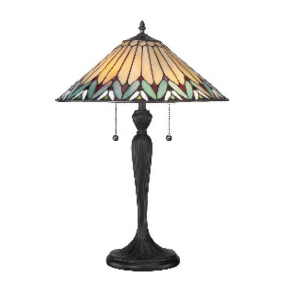 2 Light Table Lamp Tiffany Table Lamp Geometric Style Bailey Street Home 71-Bel-1229462