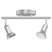 2 Light Track Lighting Kit, Modern Track Lighting fixtures Ceiling, Flexibly Rotatable Flush Mount Spotlight Ceiling for Kitchen, Dining Room, Bedroom (GU10 Bulbs Not Included)