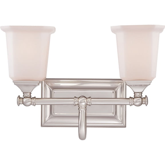 NL8602BN Quoizel Lighting Nicholas 2 Light Transitional Bath Vanity - 10 Inches high-Brushed Nickel Finish
