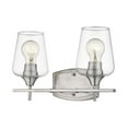 thumbnail image 1 of Z-Lite Joliet 2 Light Clear Glass Steel Vanity Light in Brushed Nickel, 1 of 3