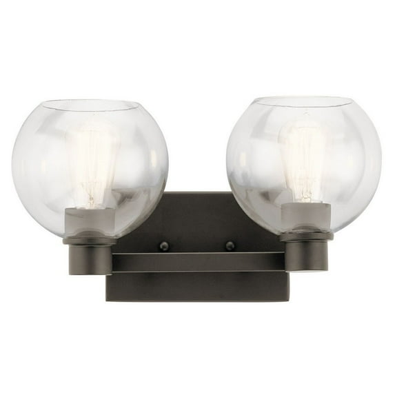 2 Light Vanity Light Approved for Damp Locations with Transitional Inspirations 8.25 inches Tall By 15.5 inches Wide-Olde Bronze Finish Bailey Street