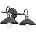thumbnail image 1 of 2 Light Vanity Light Damp Location Rated with Vintage Industrial Style 7.25 inches Tall By 16.75 inches Wide-Black Finish Bailey Street Home, 1 of 4