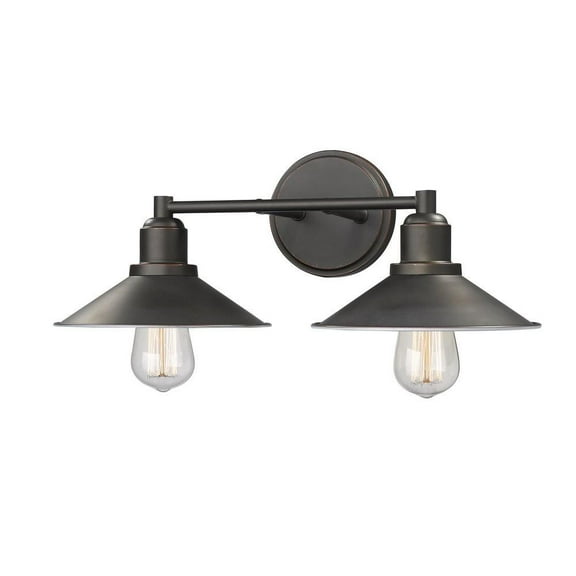 2 Light Vanity Light Fixture in Utilitarian Style 18 inches Wide By 9.75 inches High-Olde Bronze Finish Bailey Street Home 372-Bel-2750846