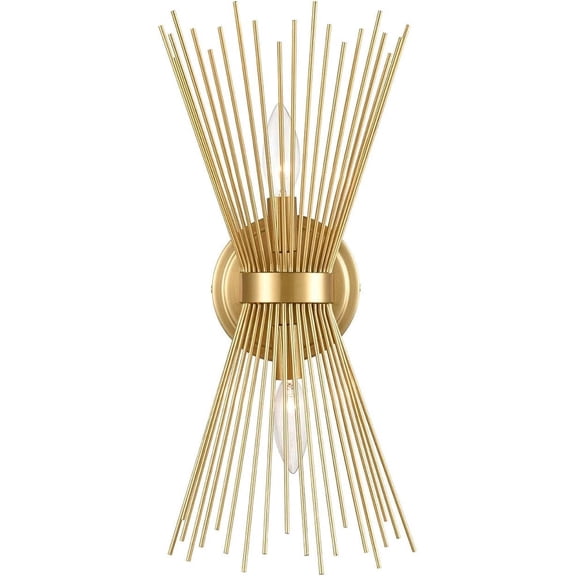 2-Light Vanity Light Mid-Century Modern Starburst Wall Sconce Lamp Sunburst Sconce Art Decor