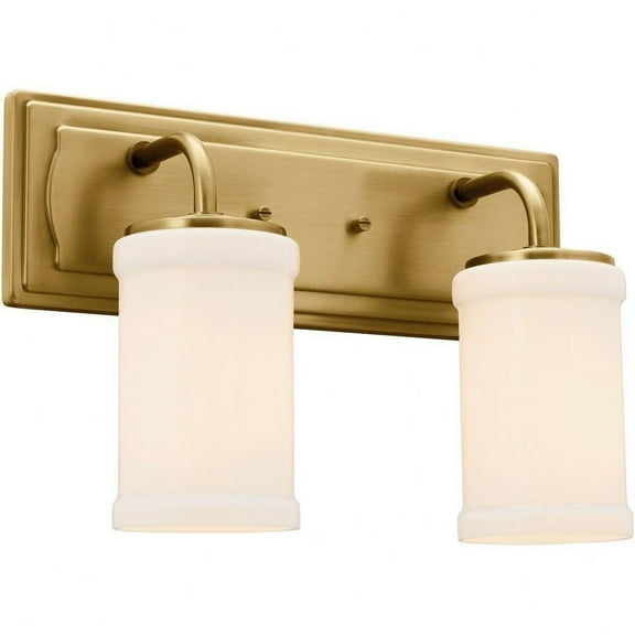 2 Light Vanity Light in Homestead Style-10.25 inches Tall and 6.25 inches Wide-Natural Brass Finish Bailey Street Home 147-Bel-4652865