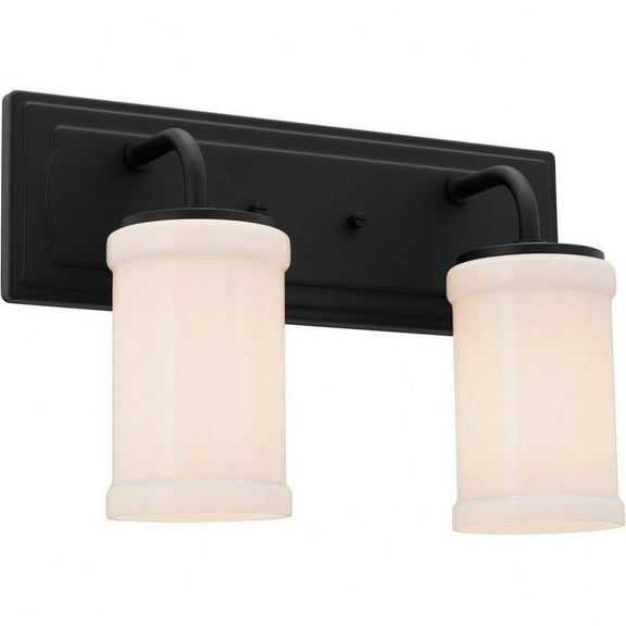 2 Light Vanity Light in Homestead Style-10.25 inches Tall and 6.25 inches Wide-Textured Black Finish Bailey Street Home 147-Bel-4652863
