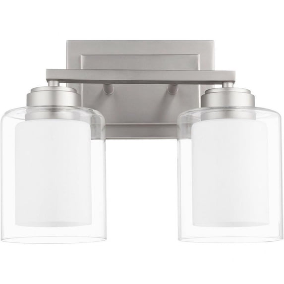 2 Light Vanity Light in Soft Contemporary Style-10.25 inches Tall and 13.25 inches Wide-Satin Nickel Finish Bailey Street Home 183-Bel-4636782