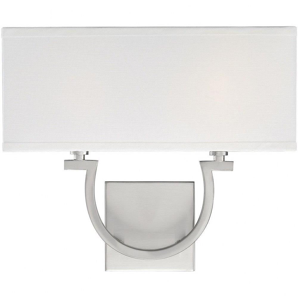 2 Light Wall Sconce-12 inches Tall By 14 inches Wide-Satin Nickel Finish Bailey Street Home 159-Bel-4487488