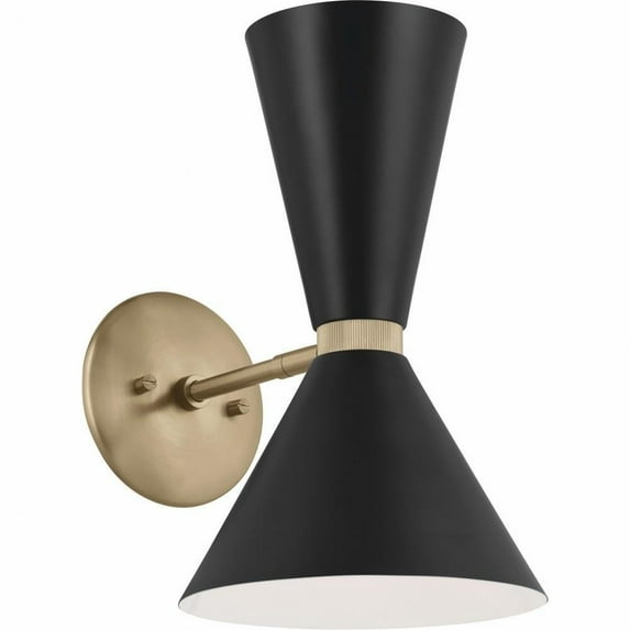2 Light Wall Sconce-13.5 inches Tall and 8.75 inches Wide-Champagne Bronze/Black Finish Bailey Street Home 147-Bel-5016755
