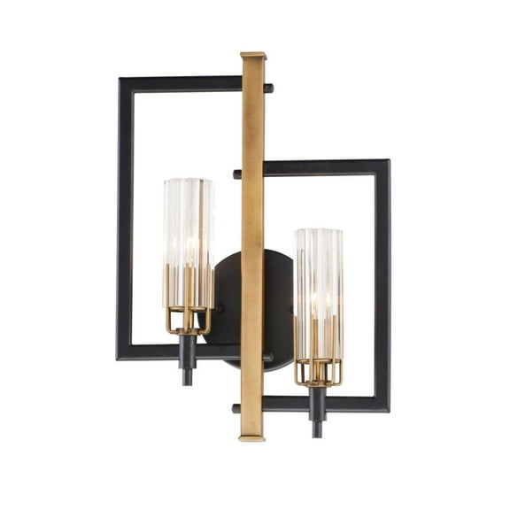 16115CLBKAB Maxim Lighting Flambeau-2 Light Wall Sconce-13 Inches wide by 18 inches high