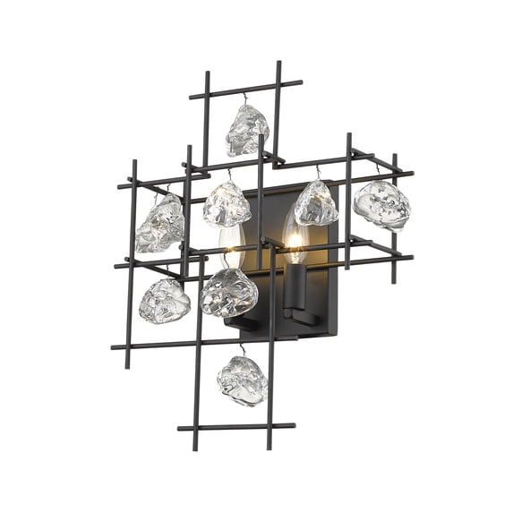 2 Light Wall Sconce Frame Finish Matte Black