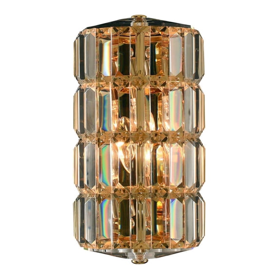 025720-018-FR001-Allegri Lighting-Julien - Two Light Small Wall Sconce 18K Gold Finish with Firenze Clear Crystal