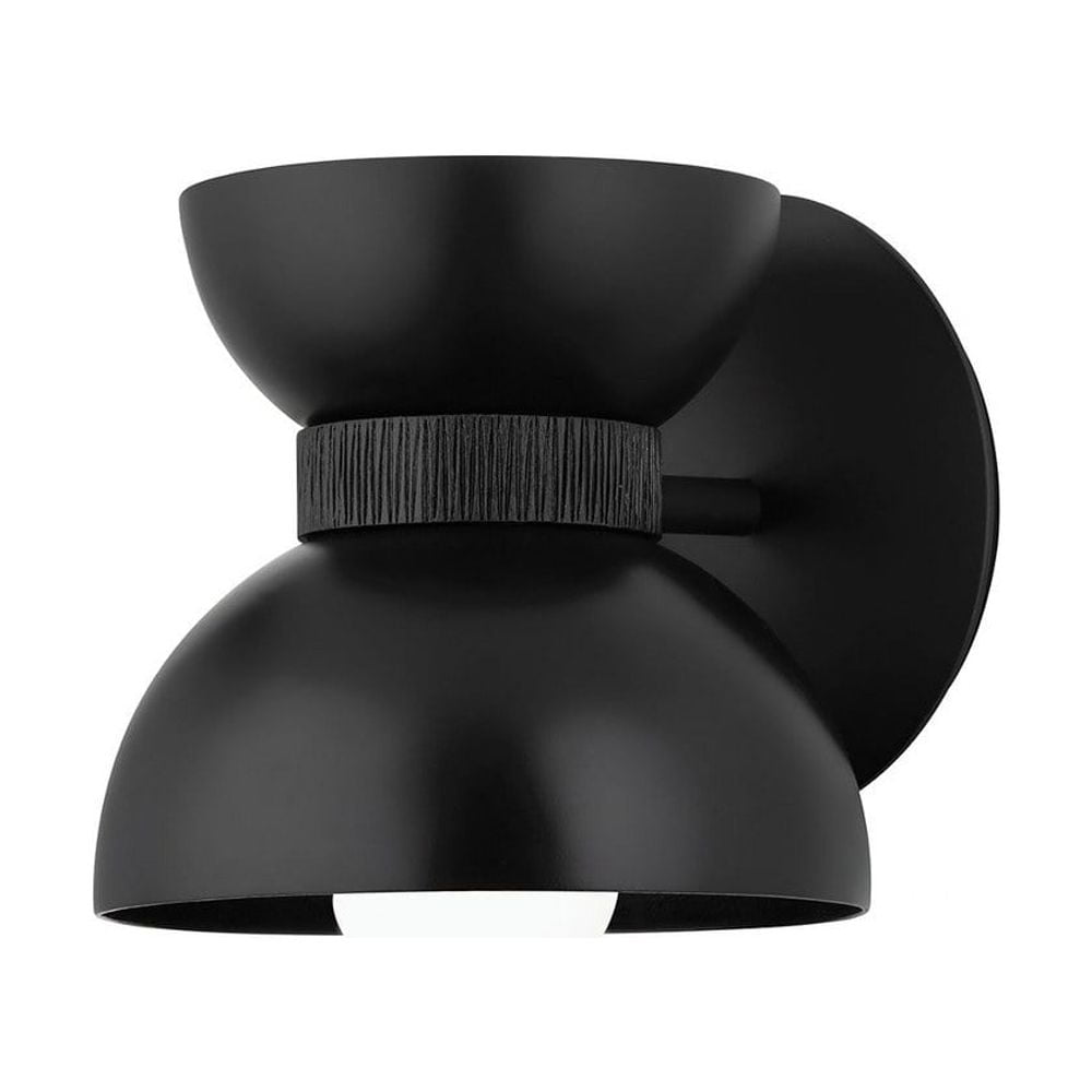 Pomona Ribbed Black Iron 2-Light Wall Sconce