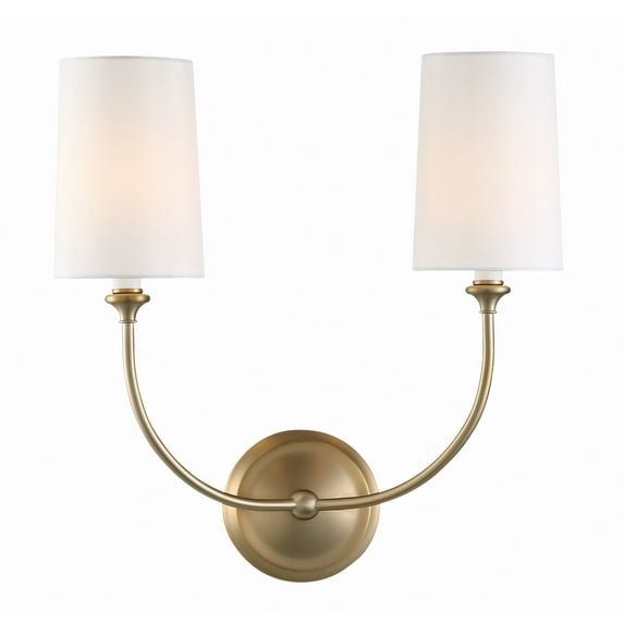 2242-VG Crystorama Lighting Sylvan - 2 Light Wall Sconce-Vibrant Gold Finish