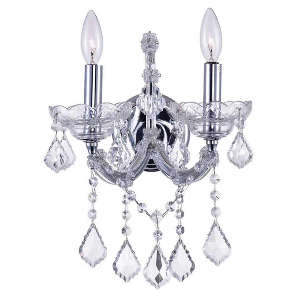 Maria Theresa 14" Chrome Crystal Embellished Wall Sconce