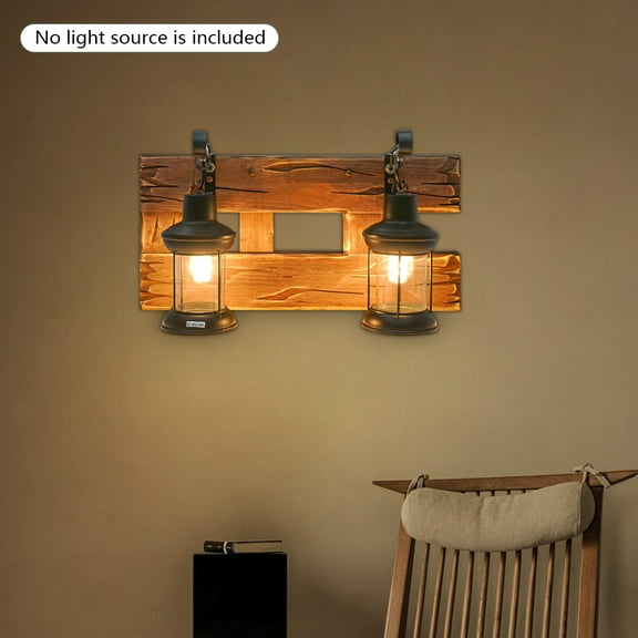2-Lights Rustic Wall Sconce Light Vintage Industrial Wall Mounted Lamp Fixture