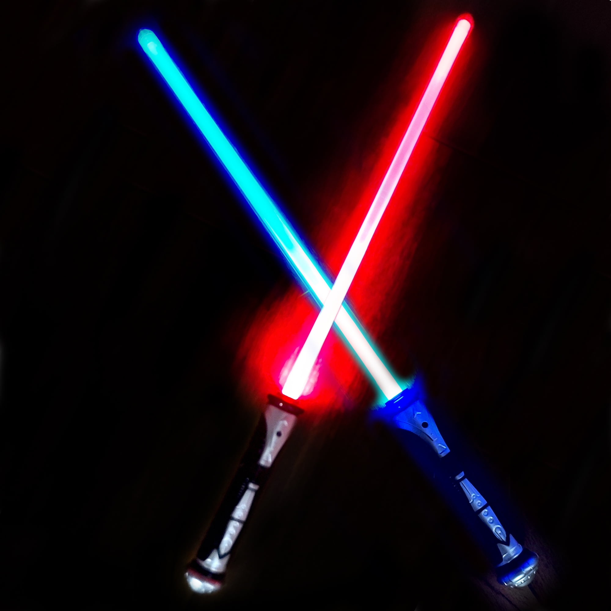 LA WHOLESALE STORE 2 Lightsabers Flashing Ninja Swords w/ Sound LED Toy Sticks Star Wars FX Glow