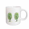 thumbnail image 1 of 3drose, 2 Lime Green and Aqua Leaf Trees, 11oz Mug, 1 of 6