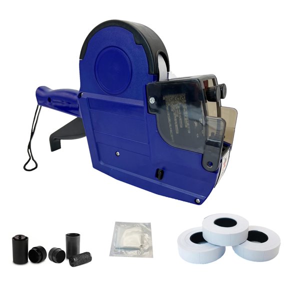 2-Line 20-Digit Labeler with 1900 Labels 2 Ink Rolls Kit Navy