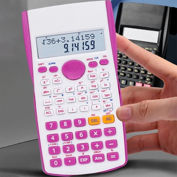 2-Line Display Scientific Calculator, 10-Digit Calculator with Math Functions, Portable Handheld for College Math, Algebra, Trigonometry, Statistics, Office Home Use