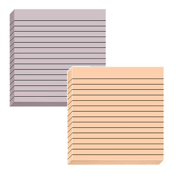 Under $2 Lined Sticky Notes 3X3 Inch - Strong Adhesive Memo Pads for Office & Home, Transparent Sticky Notes, Clear Repositionable Notes, Multi-Color, by Goohae