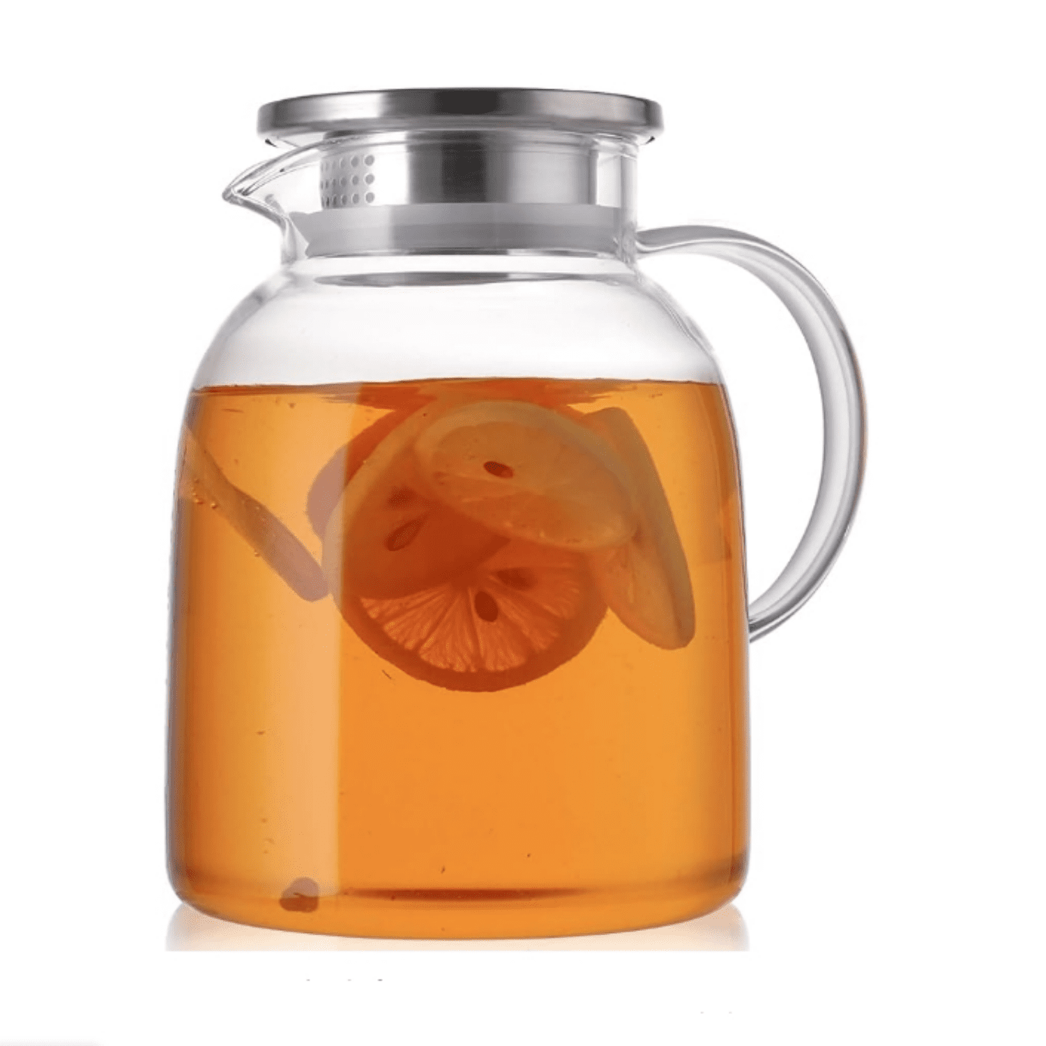 2 Liter 68 Ounces Glass Pitcher with Lid, Large Heat Resistant Glass ...