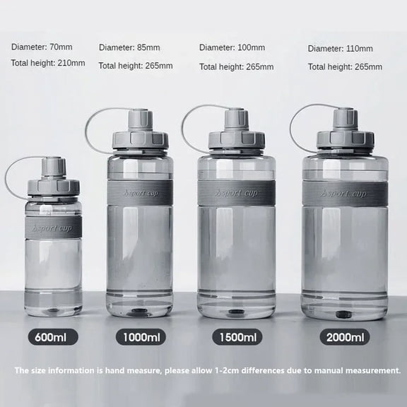 2 Liter Big Water Bottle with Straw 2L/1.5L/1L/0.6L Large Capacity School Gym Sports Drinking Bottles BPA Free Fitness