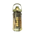 thumbnail image 1 of 2 Liter Large-Capacity Sports Water Bottle with Straw | Leakproof Shatterproof Design | 2000ml BPA-Free Plastic Bottle | Includes Phone Stand Handle | Clear Volume Markings | 1-Piece, 1 of 6
