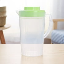 2 Liter Plastic Pitcher with Lid, Heat-Resistant, Clear Quality Plastic, Wide Mouth with Removable Slide Cover, Controllable Capacity, Large Capacity Drinks Water Jug for Iced Tea, Juice, Lemonade