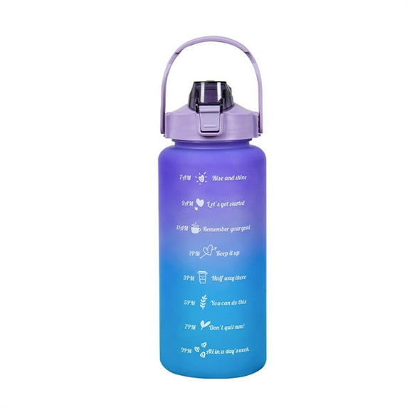 2 Liter Sports Water Bottle | Leak-Proof Flip Top | Motivational Time Marker | BPA-Free Plastic | Detachable Straw | Large Capacity for Gym, Cycling, Outdoor | Easy Carry, Durable Hydration Cup