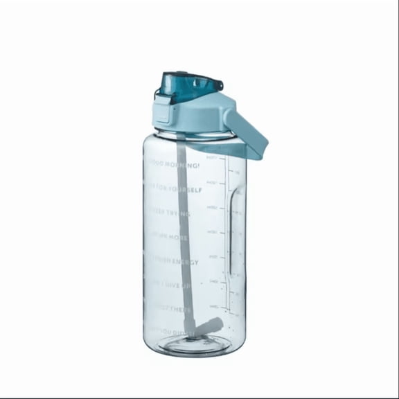 2 Liters Straw Plastic Water Bottle Large Portable Travel Bottle Sports Fitness Cup High Value Big Fat Cup Adult Universal