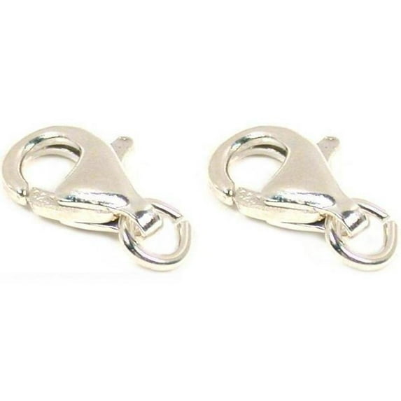2 Lobster Claw Clasps Sterling Silver Jewelry Part 11mm