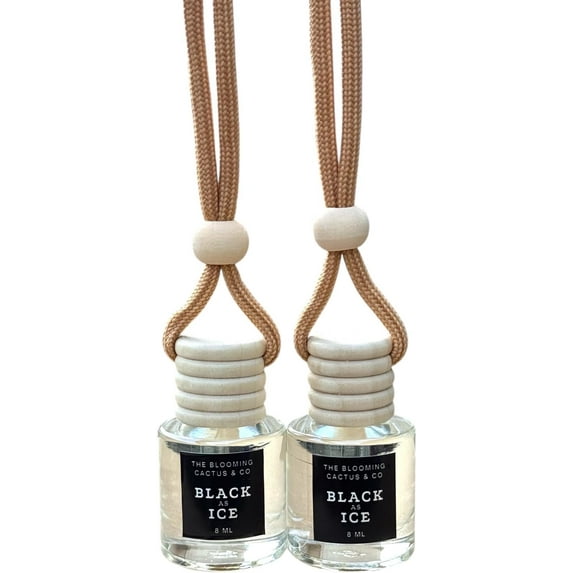 2 Long-Lasting Fragrance Hanging Car Air Freshener - Small Room - Phthalate Free Fragrance | BLACK ICE (TYPE) - 8 ML
