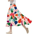 thumbnail image 1 of 2 Long Summer Skirts for Women 2025 Women's Fashion Flower Printing A Character Elastic Waist Big Leisure Time Skirt, 1 of 5