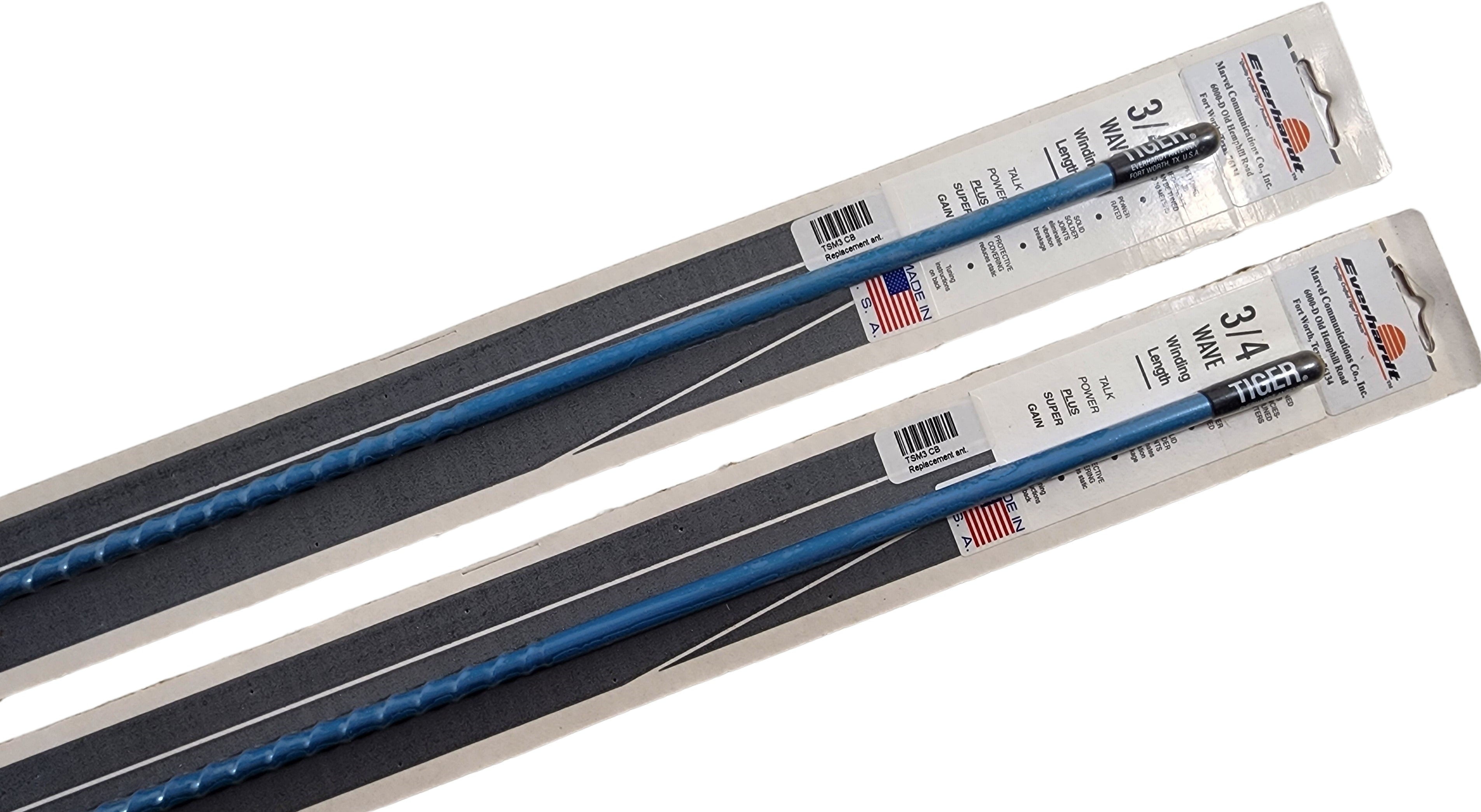 2 Lot Everhardt TSM3-BL 3/4 Wave 3 ft Fiberglass “Super Flex” CB ...
