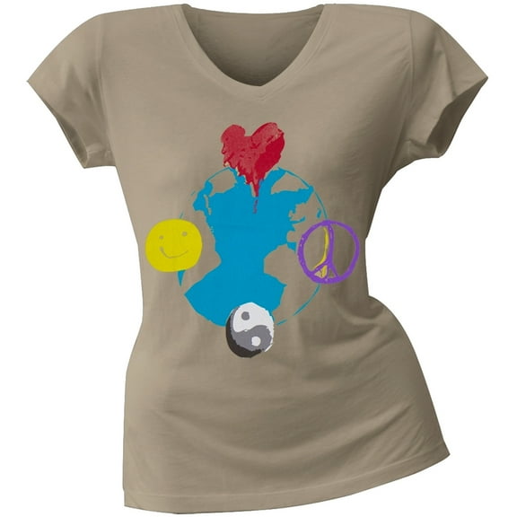 2 Love - AnnaSophia Robb's Earth Junior's V-Neck T-Shirt - Small