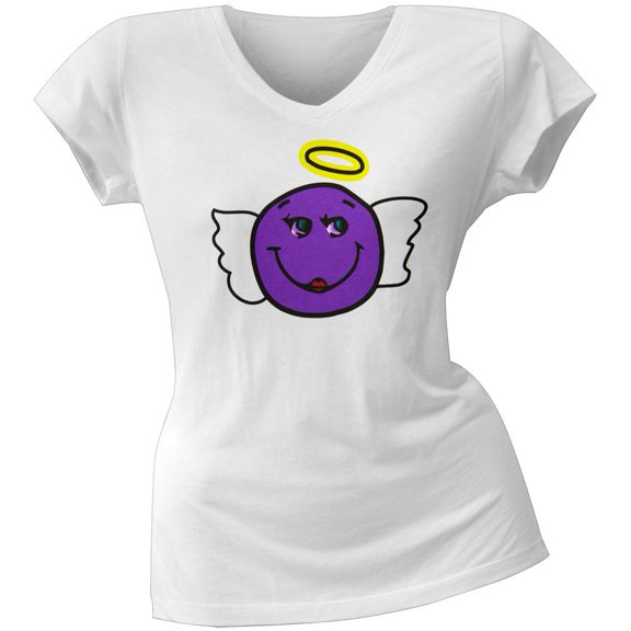 2 Love - Brittany Murphy's Smiling Angel Juniors V-Neck T-Shirt - Large