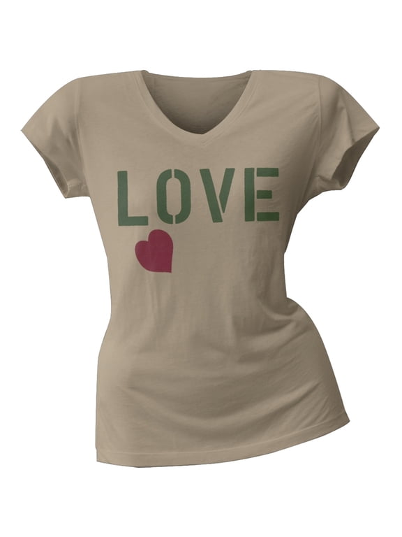 - Jessica Alba's Love Stencil Heart Junior's V-Neck T-Shirt - Small