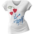 thumbnail image 1 of 2 Love - Molly Sims' Love Thyself Juniors V-Neck T-Shirt - Small, 1 of 1