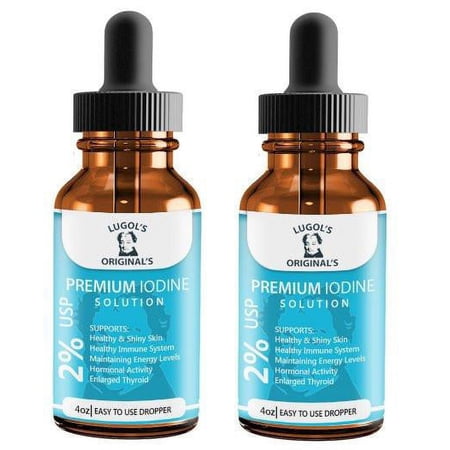 2% Lugols Iodine Solution Drops Thyroid Support Supplement 4 oz