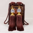 thumbnail image 1 of 2×Luxury Curtain Holdbacks Rope Tie Backs Tassel Tiebacks Beaded Ball Decor Pair, 1 of 2