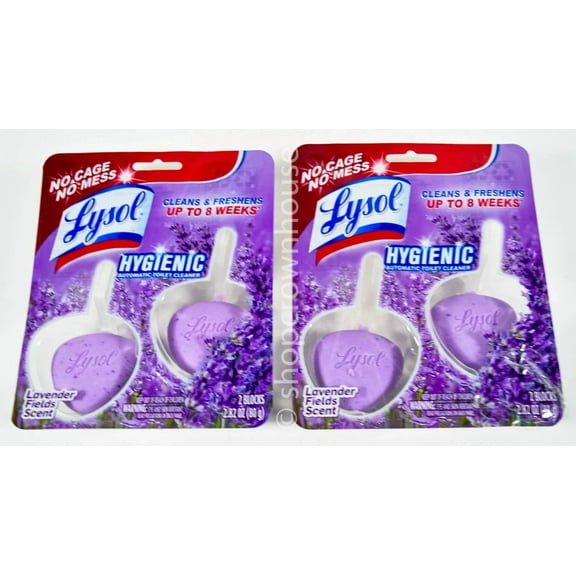 2 Lysol Lavender Fields Scent 2 Count Hygienic Automatic Toilet Bowl Cleaner