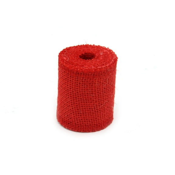 CATIEBYE Christmas Natural Burlap Mesh Ribbon 1 Pack Red Burlap Ribbon for Holiday Decor and Wrapping