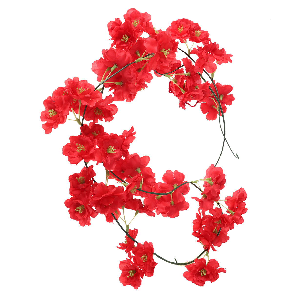 2 M Wedding Decoration Flowers Red Faux Artificial Vines High Simulation