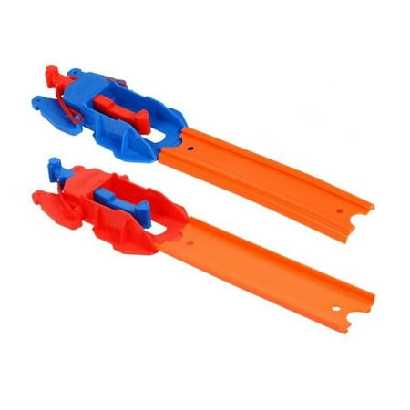 2 MATTEL Hot Wheels Launcher & Racetrack Extension Red & Blue