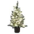 thumbnail image 1 of 2 FTMini Cooper Spruce Pre-Lit Green Flocked Artificial Christmas Tree with Clear LED Lights, by Holiday Time, 1 of 5